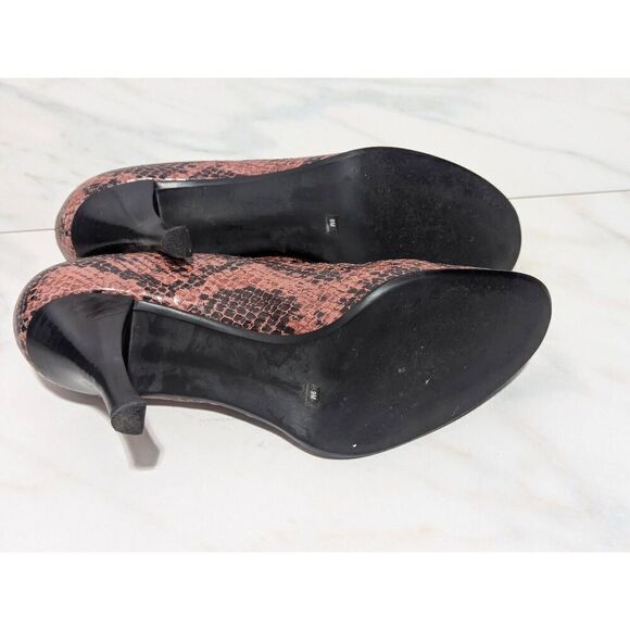 Franco Sarto Women's Pink Cobra Faux Snake Skin Pattern Peep Toe Pump Heels Size - Picture 8 of 8